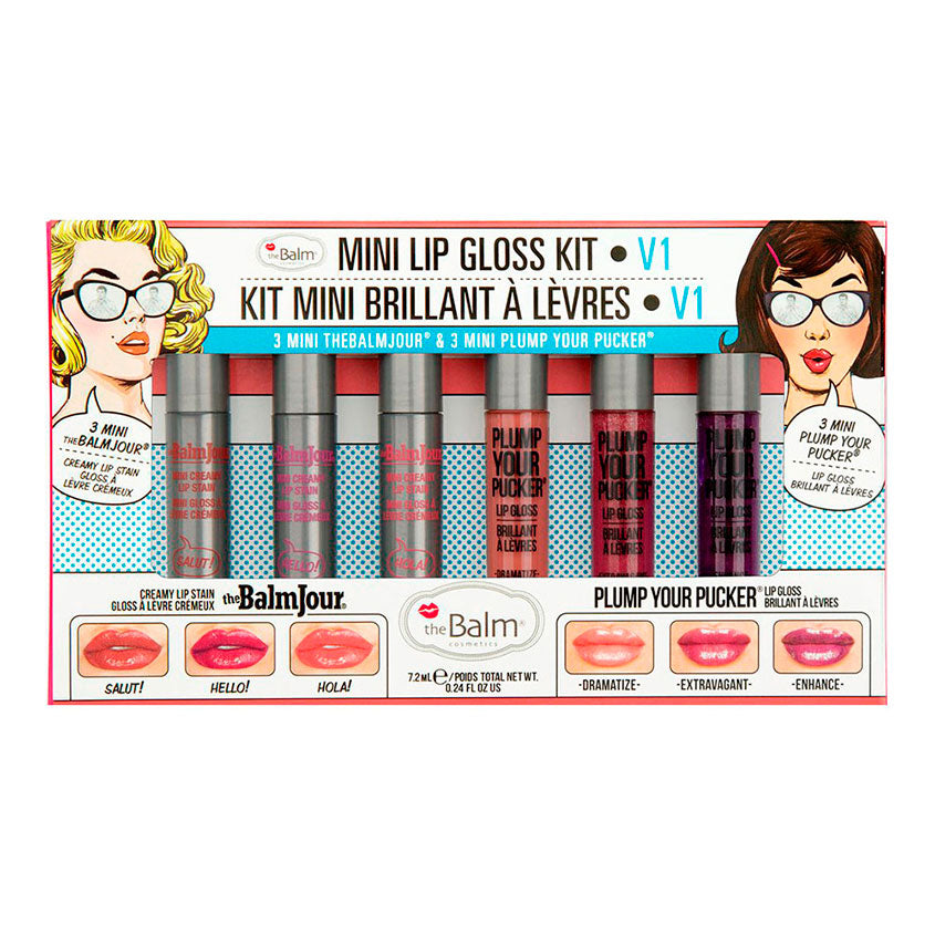 THEBALM MINI LIP BOX SET-VOL.1 (3*PLUMP YOUR PUCKER&3*BALM JOUR) 7,2 ML