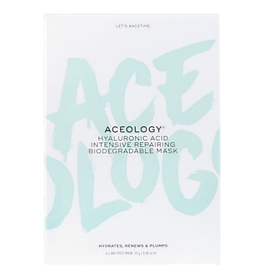ACEOLOGY أسيولوجي ماسك مرطب مكثف بحمض الهيالورونيك القابل للتحلل، 4x25 جرام