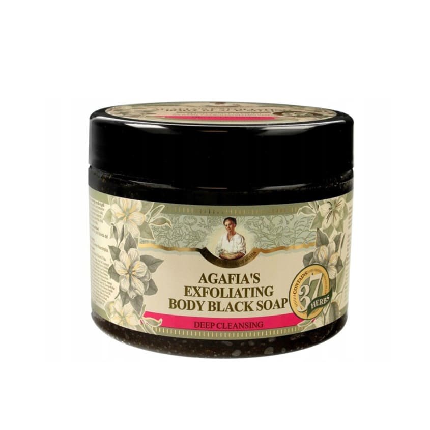 EXFOLIATING AGAFIA’S BODY BLACK SOAP FOR DEEP CLEANSING, 300 ML
