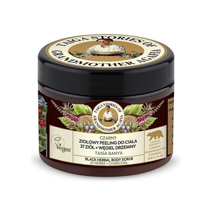 TAIGA STORIES. BLACK HERBAL BODY SCRUB, 300 ML