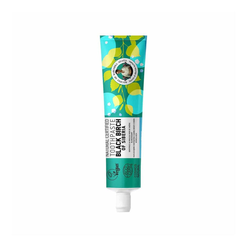 RECEPTY BABUSHKI AGAFI RBA NATURAL CERTIFIED TOOTHPASTE BLACK BIRCH OF SIBERIA 85 G