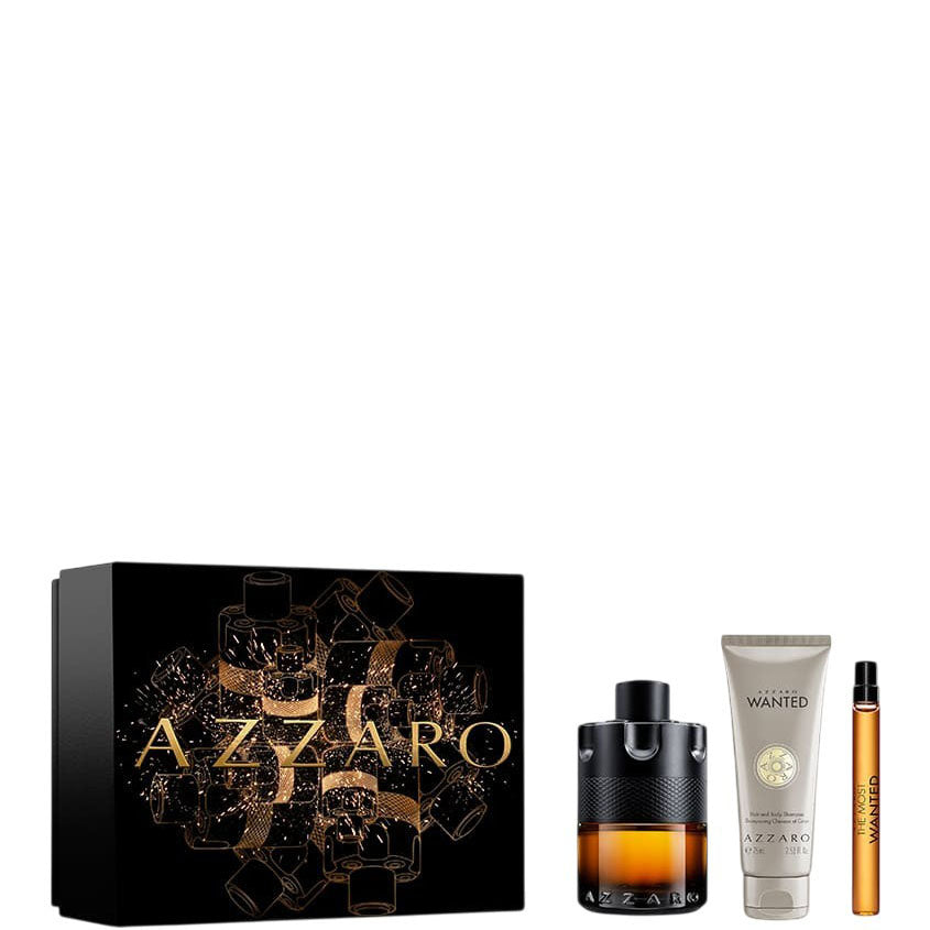AZZARO THE MOST WANTED SET(EXDP 100ML+HAIR/BODY WASH 75+EXDP 10ML)