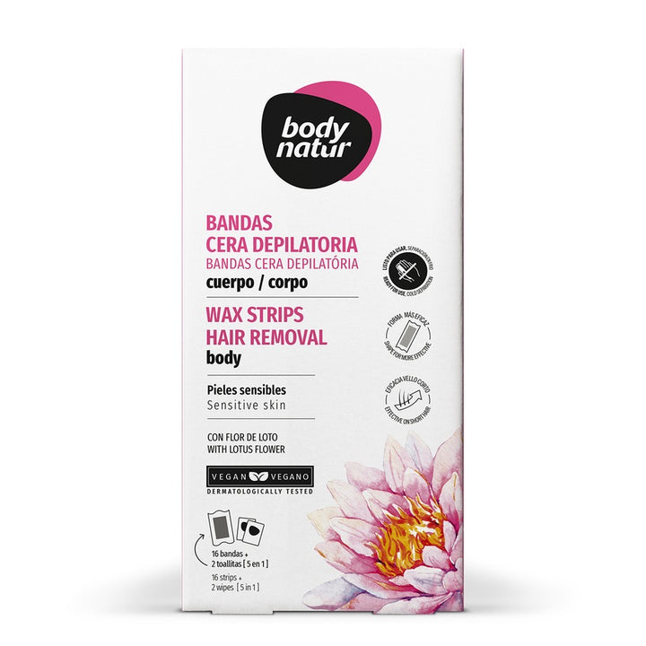 WAX STRIPS HAIR REM. BODY SENS.SKIN LOTUS FLOWER 16STRIPS+2WIPES
