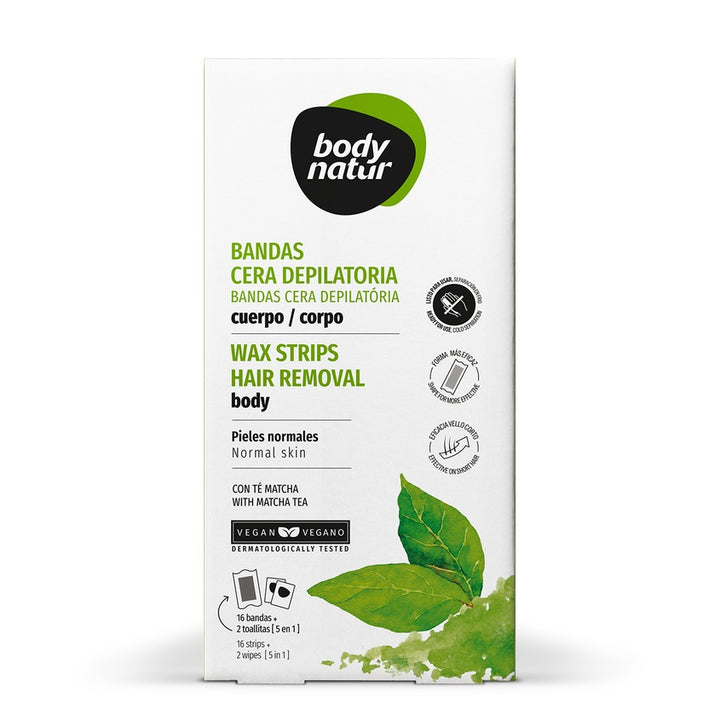 WAX STRIPS HAIR REM.BODY NORM/DRY SK. MATCHA TEA 16STRIPS+2WIPES