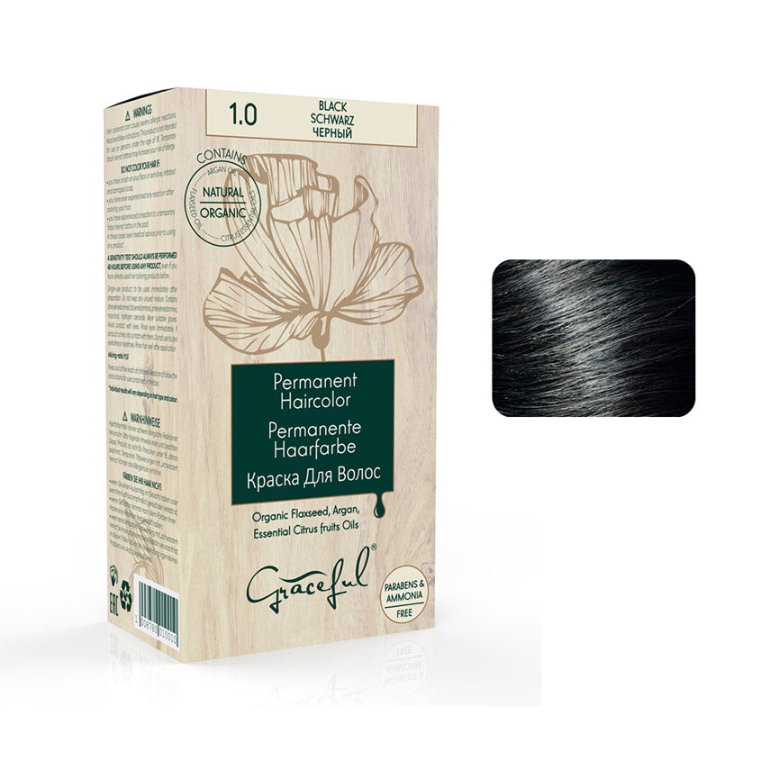 GRACEFUL PERMANENT HAIRCOLOR 1.0 BLACK 130ML – buy online