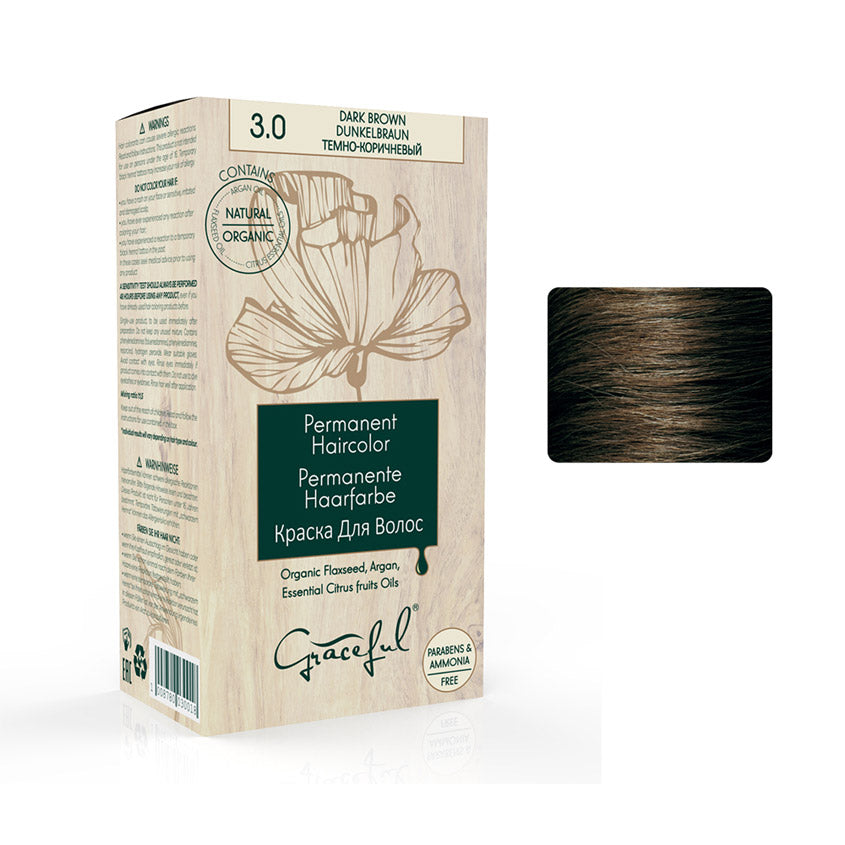 GRACEFUL PERMANENT HAIRCOLOR 3.0 DARK BROWN 130ML – buy online