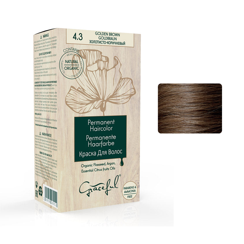 GRACEFUL PERMANENT HAIRCOLOR 4.3 GOLDEN BROWN 130ML – buy online