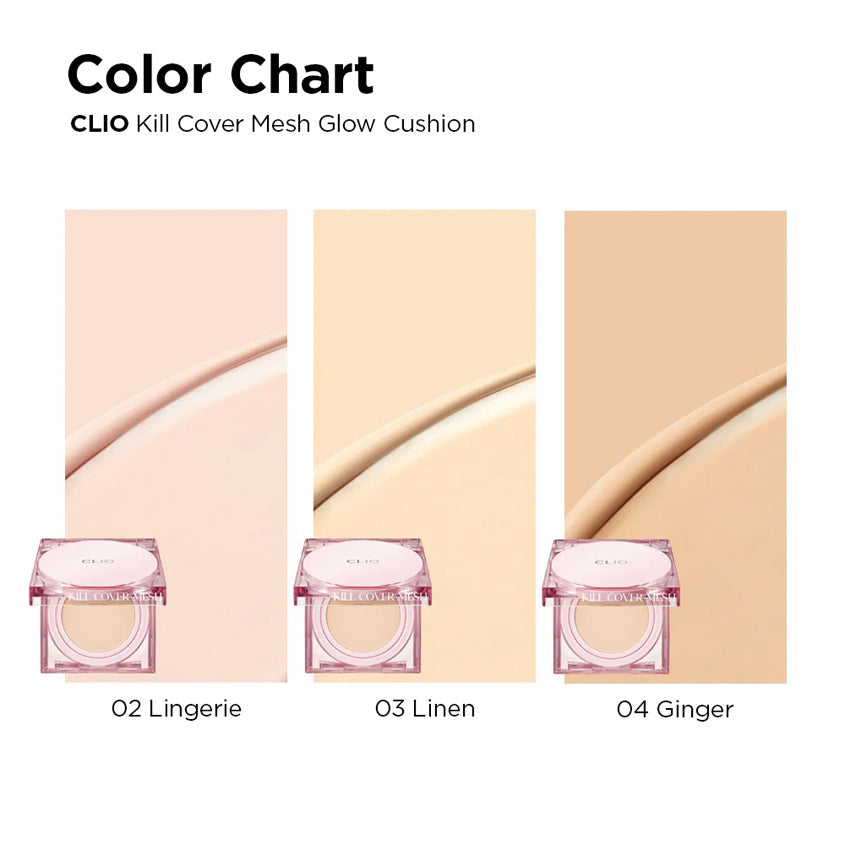 CLIO KILL COVER MESH GLOW CUSHION 3 LINEN  SPF50+ PA++++ 15gX2