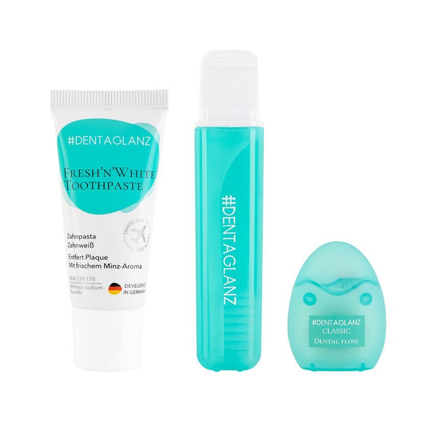 #DENTAGLANZ Travel tooth brush kit (toothpaste, toothbrush & dental floss), 1 pc.