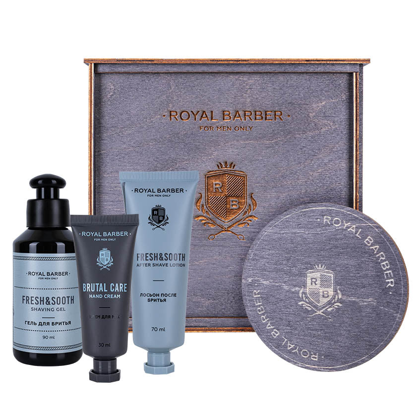 PRESENT KIT ROYAL BARBER GREY WOOD, 1 pc.