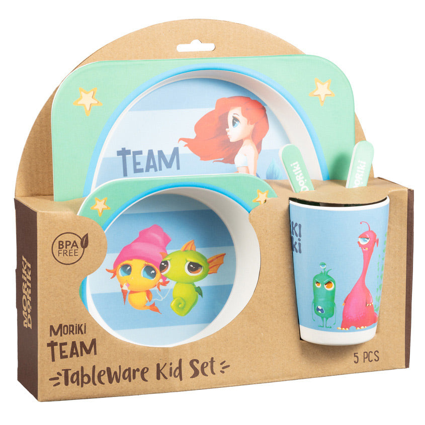 MORIKI DORIKI Tableware kid set Moriki team, 5pcs.
