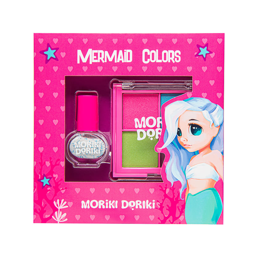 MORIKI DORIKI MAKE-UP SET MERMAID COLORS Eye shadows & nail polish, 1 pc.