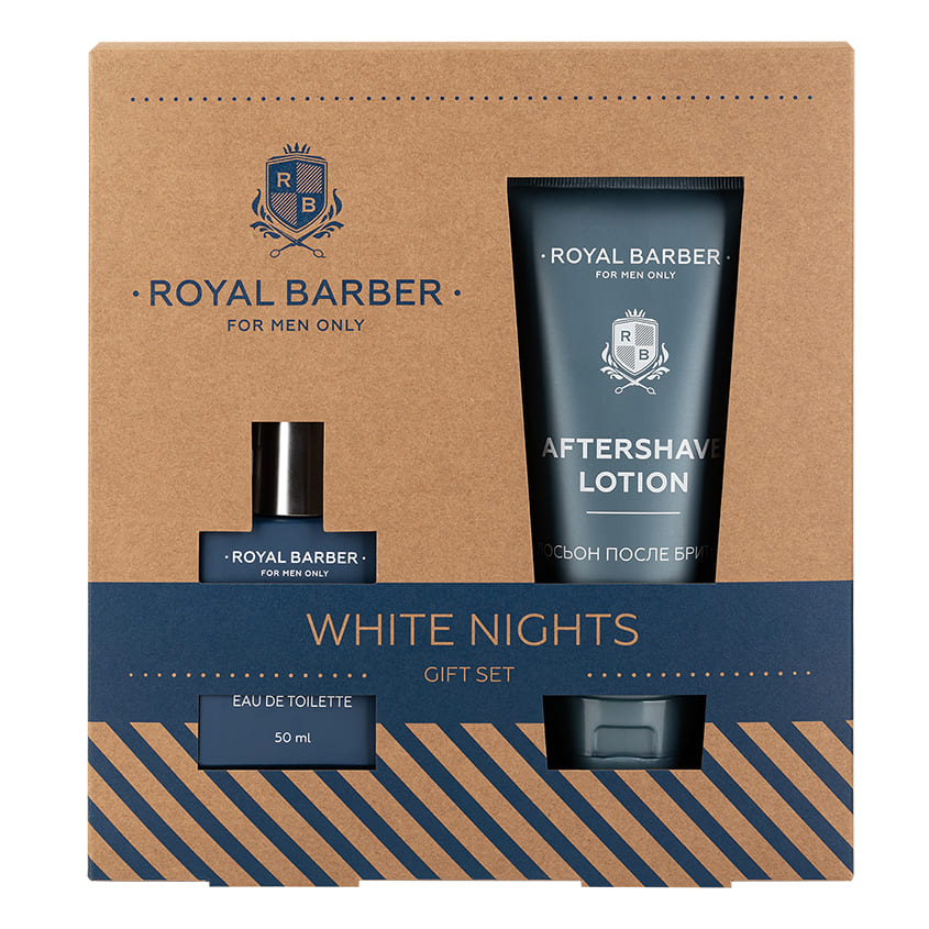 Royal Barber White Nights Set (50ml EDP+150ml aftershave lotion), 1 pcs.