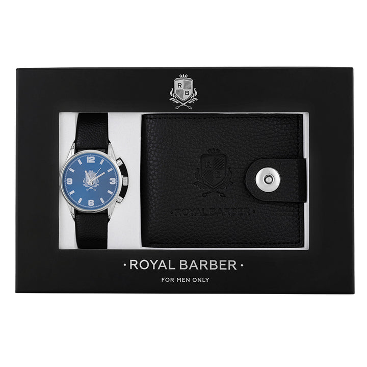 Accessory Set with Watch and Wallet in Black