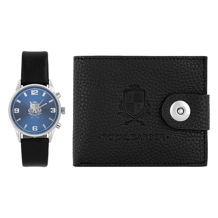 Accessory Set with Watch and Wallet in Black