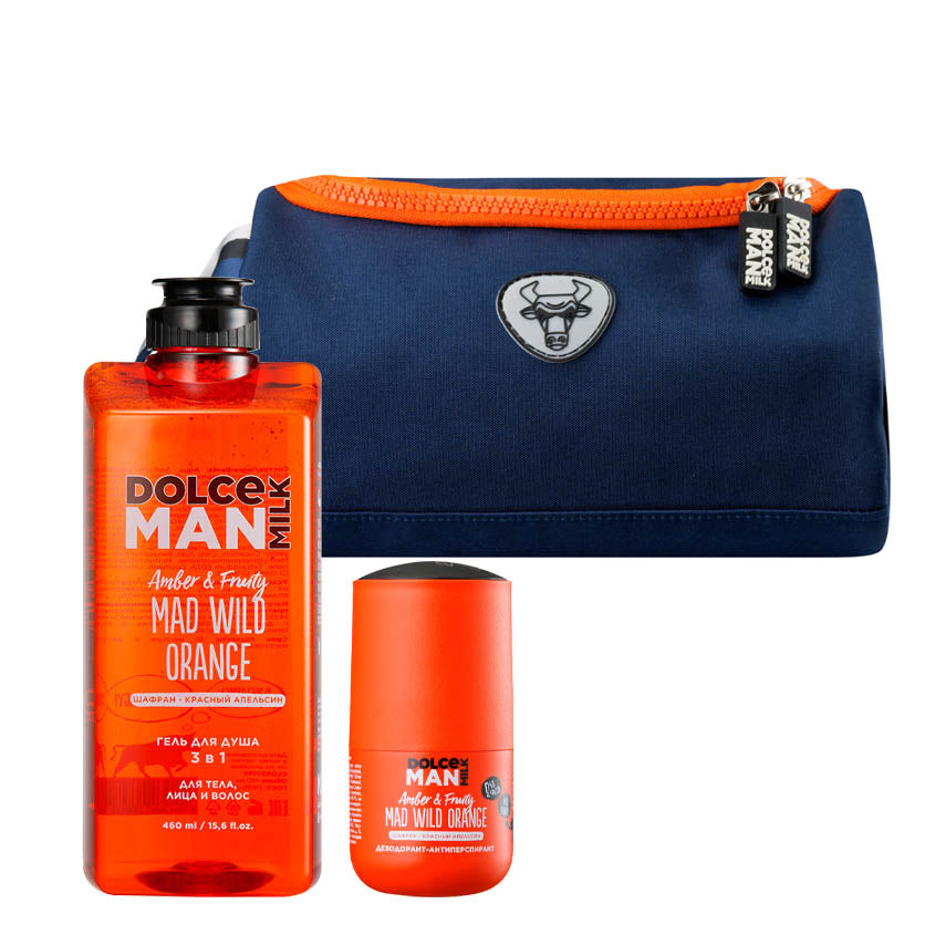 DOLCE MILK Set 221 MAN (shower gel 3in1 Mad Wild Orange + deo Mad Wild Orange) cosmetic bag – buy online