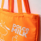 Fabric bag DM size 40x35 sm, neon orange Cow spots