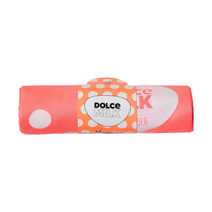 Fabric bag DM 40x35 sm, neon pink Polka dot