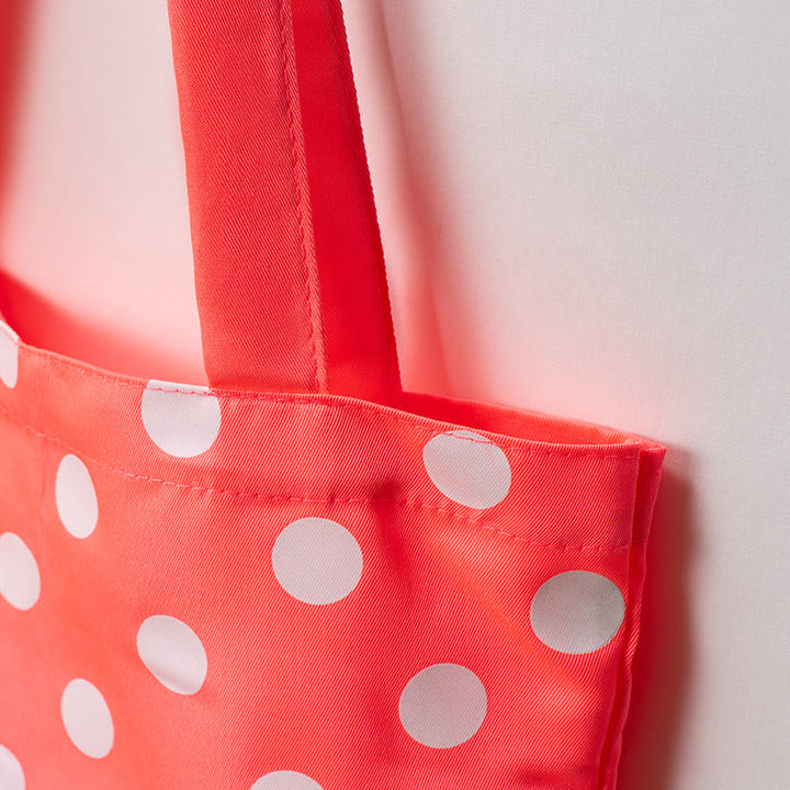 Fabric bag DM 40x35 sm, neon pink Polka dot