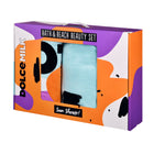 Set 273 (bathrobe + towel spots  orange/violete)box