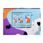 Set 273 (bathrobe + towel spots  orange/violete)box