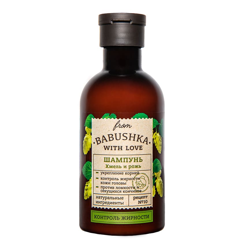 FROM BABUSHKA WITH LOVE Hair shampoo Hops and rye, 250 ml