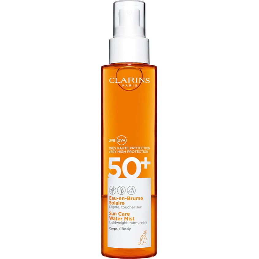 CLARINS رذاذ مائي للعناية بالشمس بعامل حماية من الشمس 50+