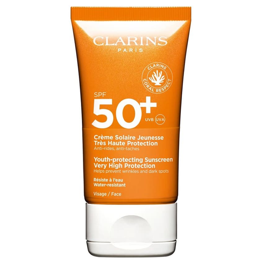 CLARINS واقي شمسي للوجه يحمي الشباب بحماية عالية جدًا SPF50+ – صورة 5