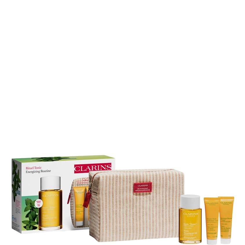 CLARINS SET (BODY TONIC OIL 100 ML + BATH GEL 30 ML + BAUME 30 ML + CASE) – photo 5