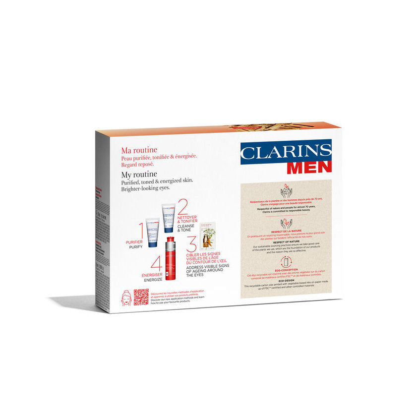 CLARINS SET (GEL 50ML+SHAMPOO&SHOWER 30ML+FACE WASH TRIAL 30ML+EYE SERUM SACHET 0.9ML+CASE)