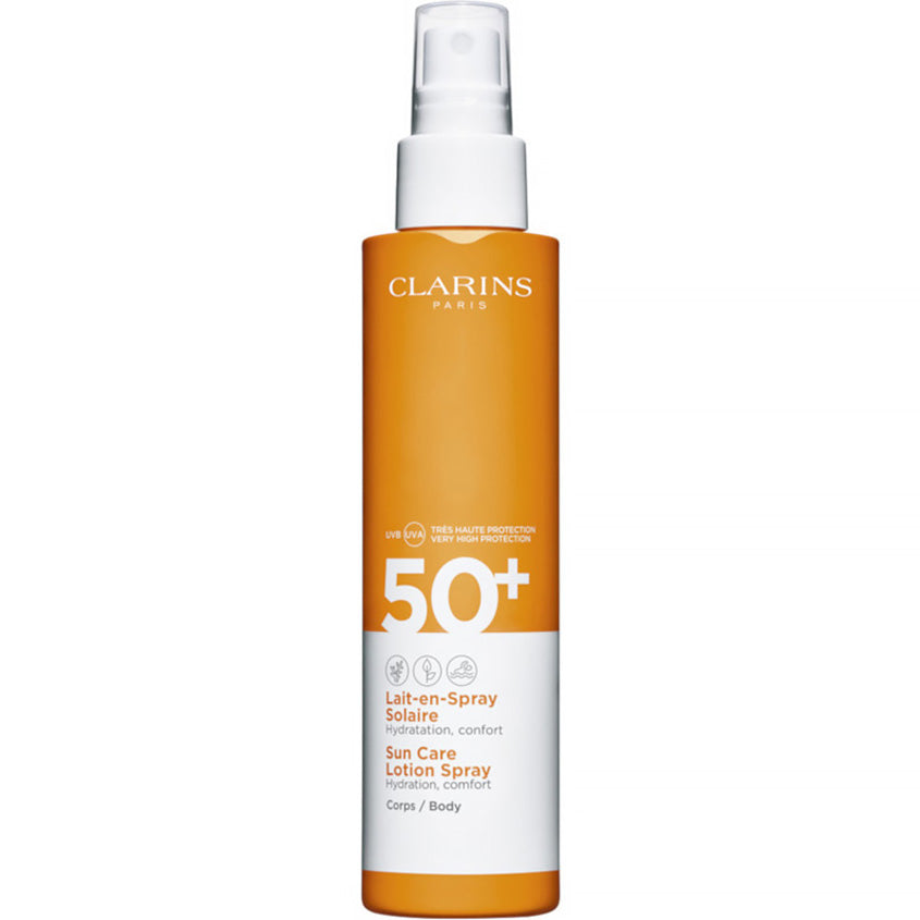 CLARINS رذاذ الحليب المرطب الواقي من الشمس SPF50+ Lait-en-Spray Solaire Corps