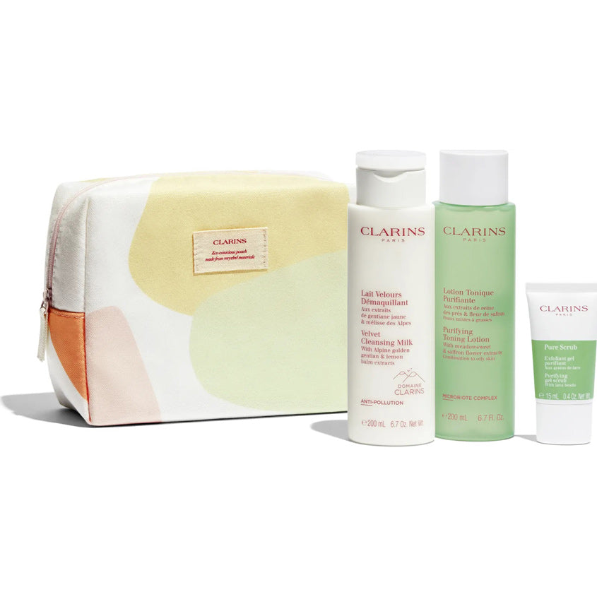 SET(VELVET CLEANSING 200ML+PURIFYING LOTION 200ML+PURE SCRUB 15ML+CLEANSING PURSE)