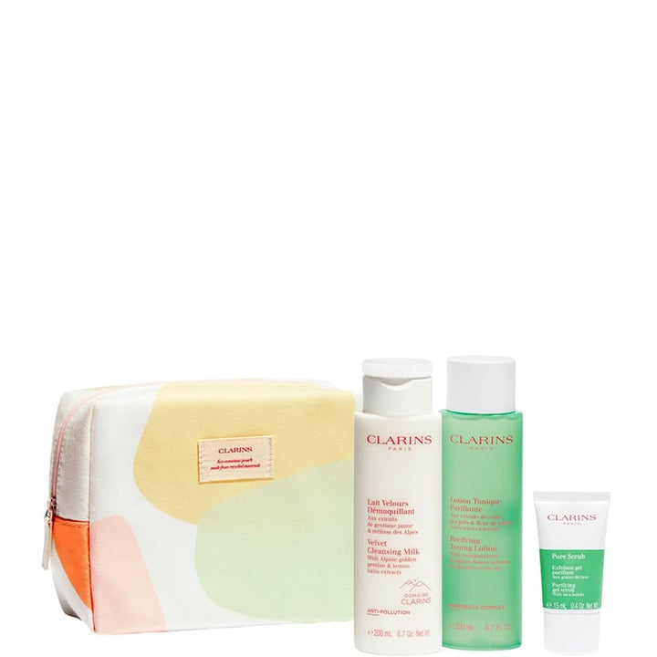 SET(VELVET CLEANSING 200ML+PURIFYING LOTION 200ML+PURE SCRUB 15ML+CLEANSING PURSE)
