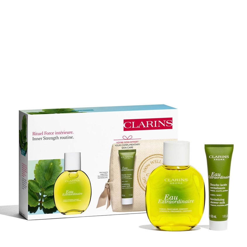 SET(TREATMENT FRAGRANCE EAU EXTRAORDINAIRE 100ML+MILK SHOWER 30ML+EMPTY PURSE AROMA 100% WELL BEING)