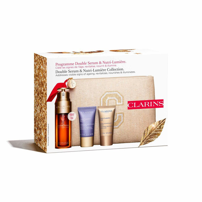 CLARINS مجموعة المصل المزدوج وNutri-Lumière – توصيل مجاني