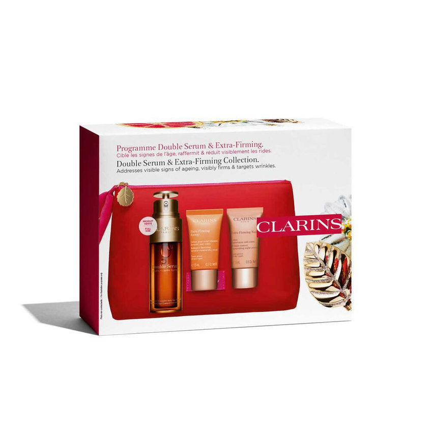 CLARINS مجموعة المصل المزدوج ومجموعة شد البشرة الإضافي