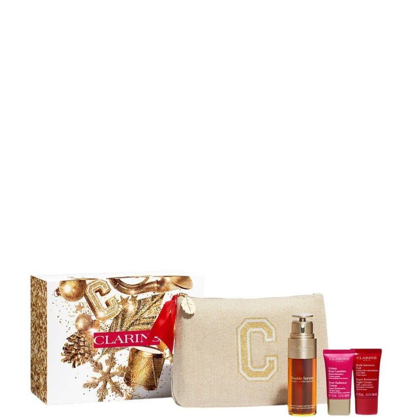 CLARINS مجموعة المصل المزدوج ومجموعة التجديد الفائق – توصيل مجاني