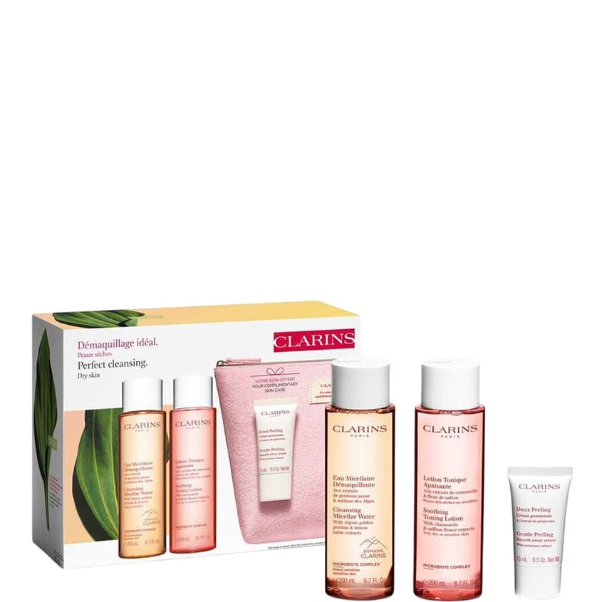CLARINS مجموعة التنظيف المثالية للبشرة الجافة