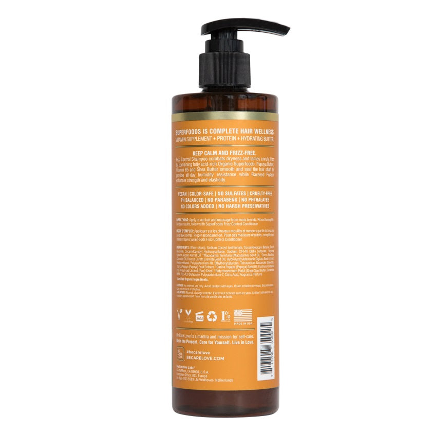 BE CARE LOVE SUPERFOODS FRIZZ CONTROL SHAMPOO 355ML – buy online