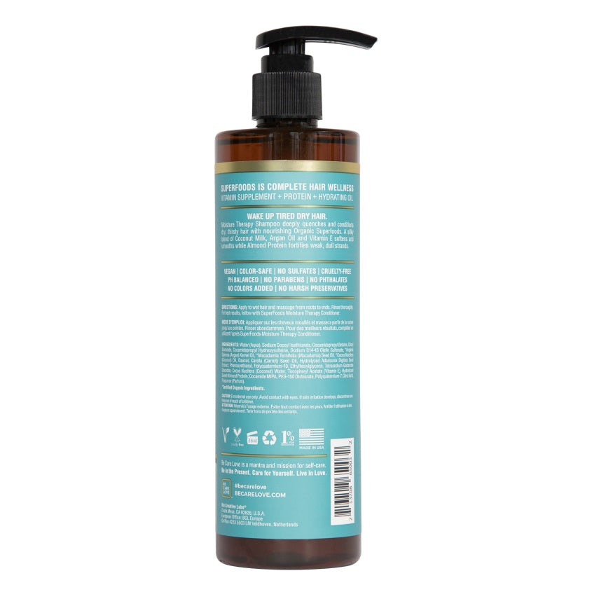 BE CARE LOVE SUPERFOODS MOISTURE THERAPY SHAMPOO 355ML – online store