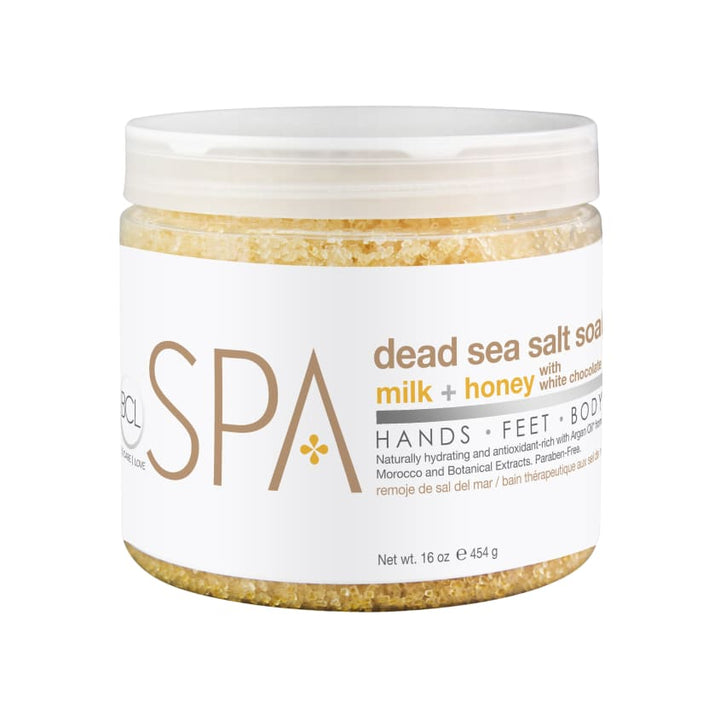 DEAD SEA SALT SOAK MILK + HONEY W/ WHITE CHOCOLATE 454G