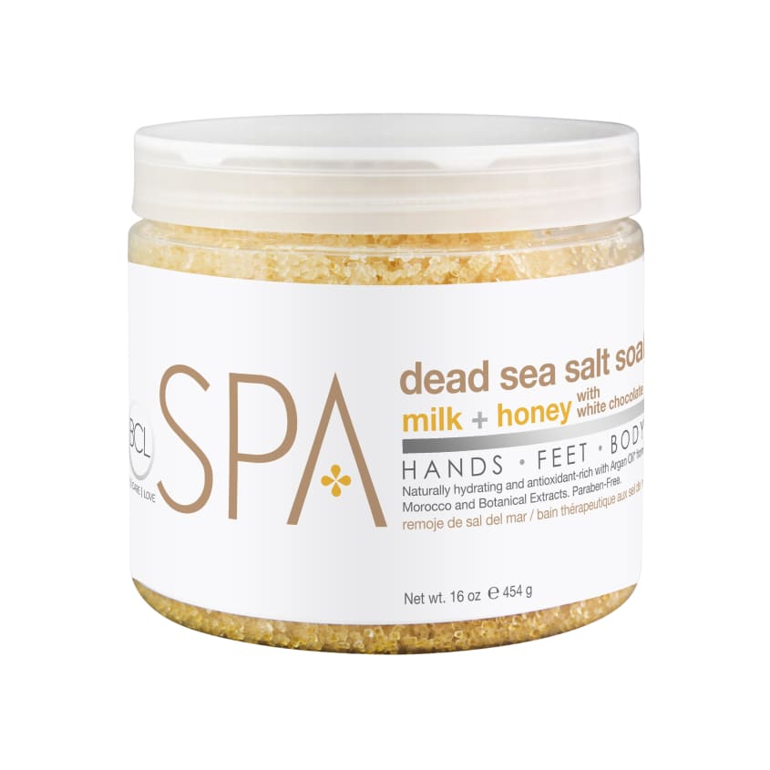 DEAD SEA SALT SOAK MILK + HONEY W/ WHITE CHOCOLATE 454G