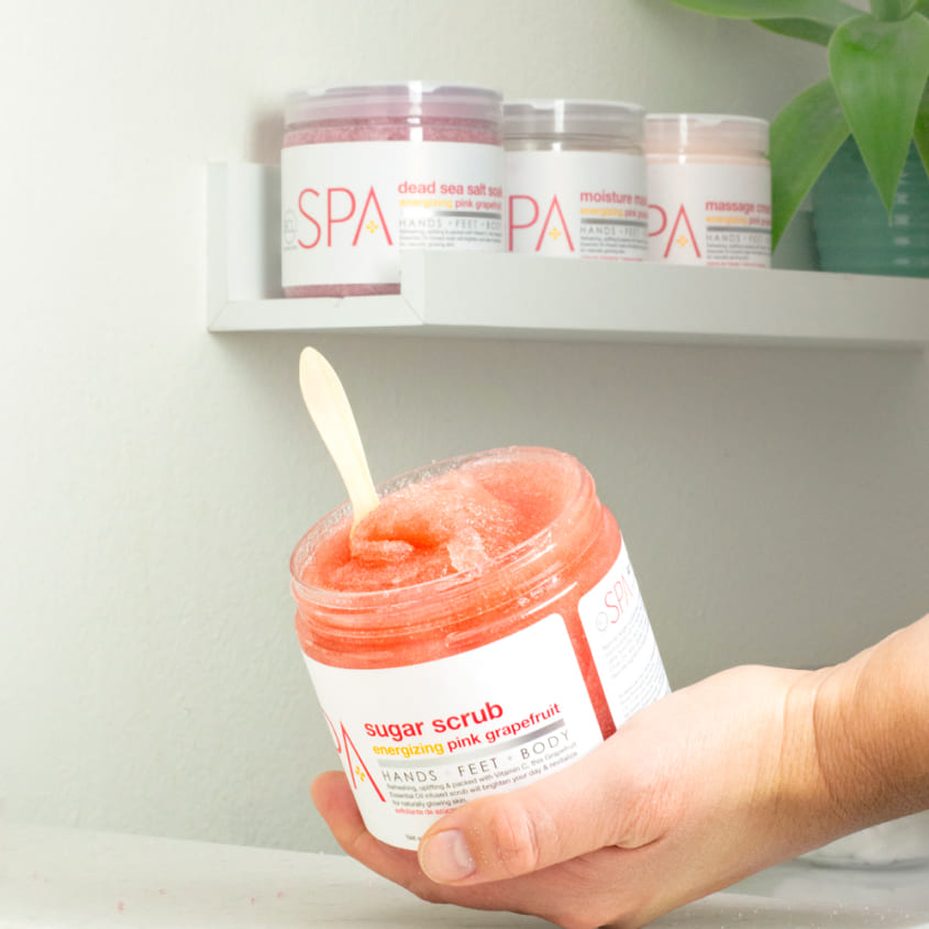 مقشر اليدين والقدمين والجسم بالجريب فروت الوردي