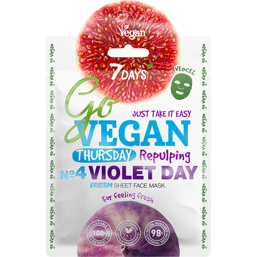 7DAYS قناع الوجه المنعش من شركة Thursday Violet Day GoVEGAN