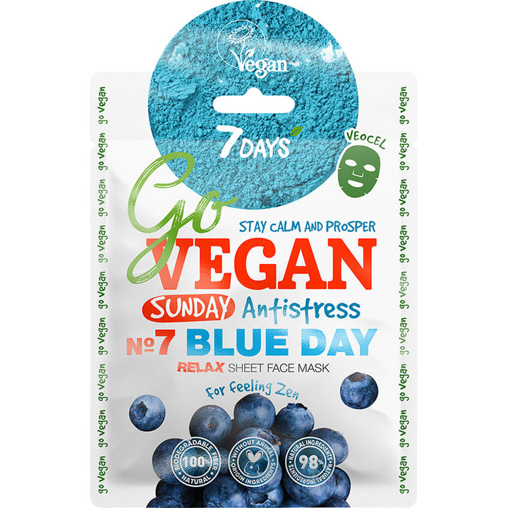 Relaxing Sheet Face Mask Sunday Blue Day GoVEGAN