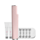 DERMAFLASH مجموعة ديرمافلاش لوكس+ سونيك ديرما بلانينج + إزالة الوبر الخوخي، وردي جليدي