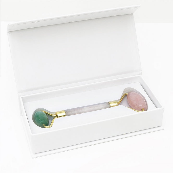 ROSE QUARTZ + JADE CRYSTAL ROLLER