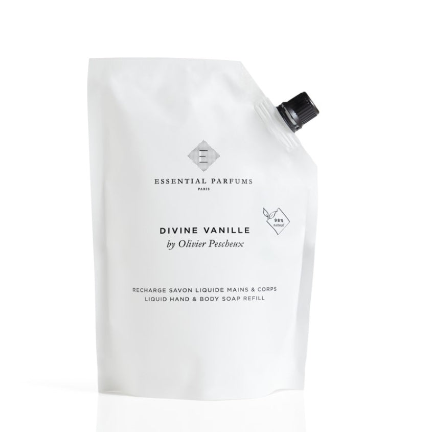 ESSENTIAL PARFUMS DIVINE VANILLE BY OLIVIER PESCHEUX LIQUID SOAP 500ML REFILL