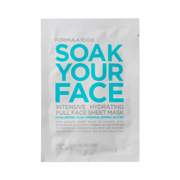 Gifts for her – SOAK YOUR FACE INTENSIVE HYDRATING FULL FACE SHEET MASK 3X20ML