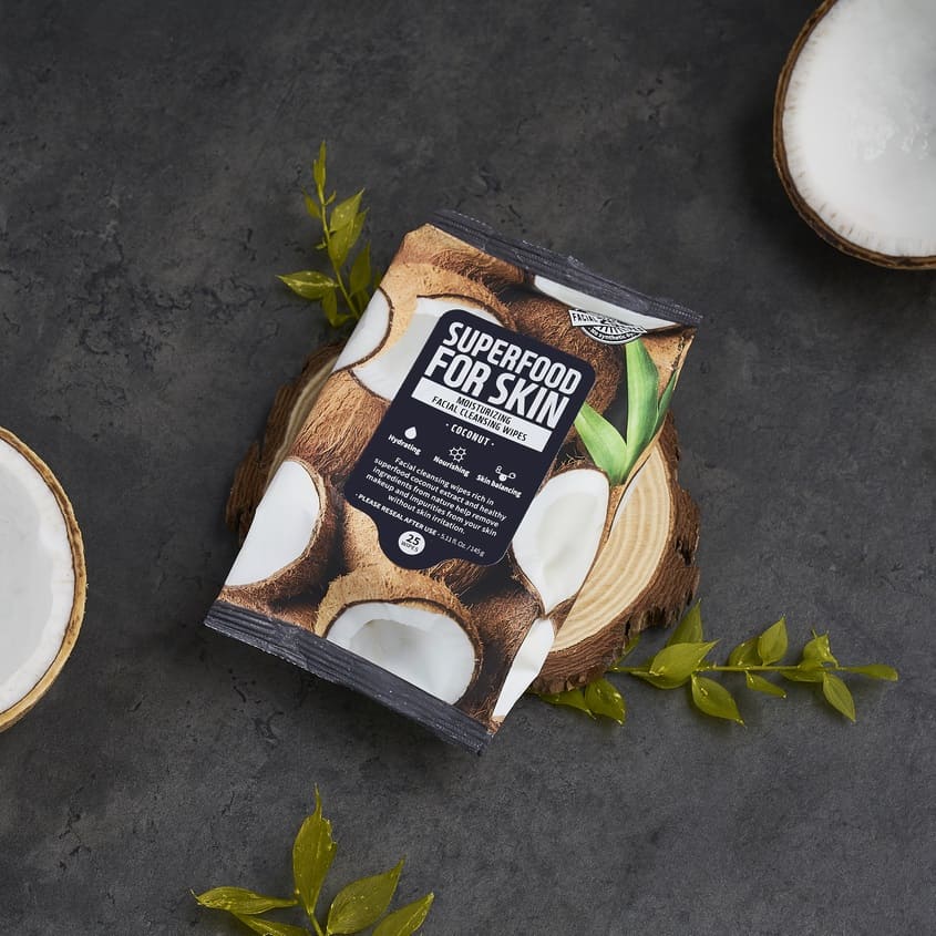 FARMSKIN SUPERFOOD FOR SKIN CLEANSING WIPES COCONUT 145 G – buy online